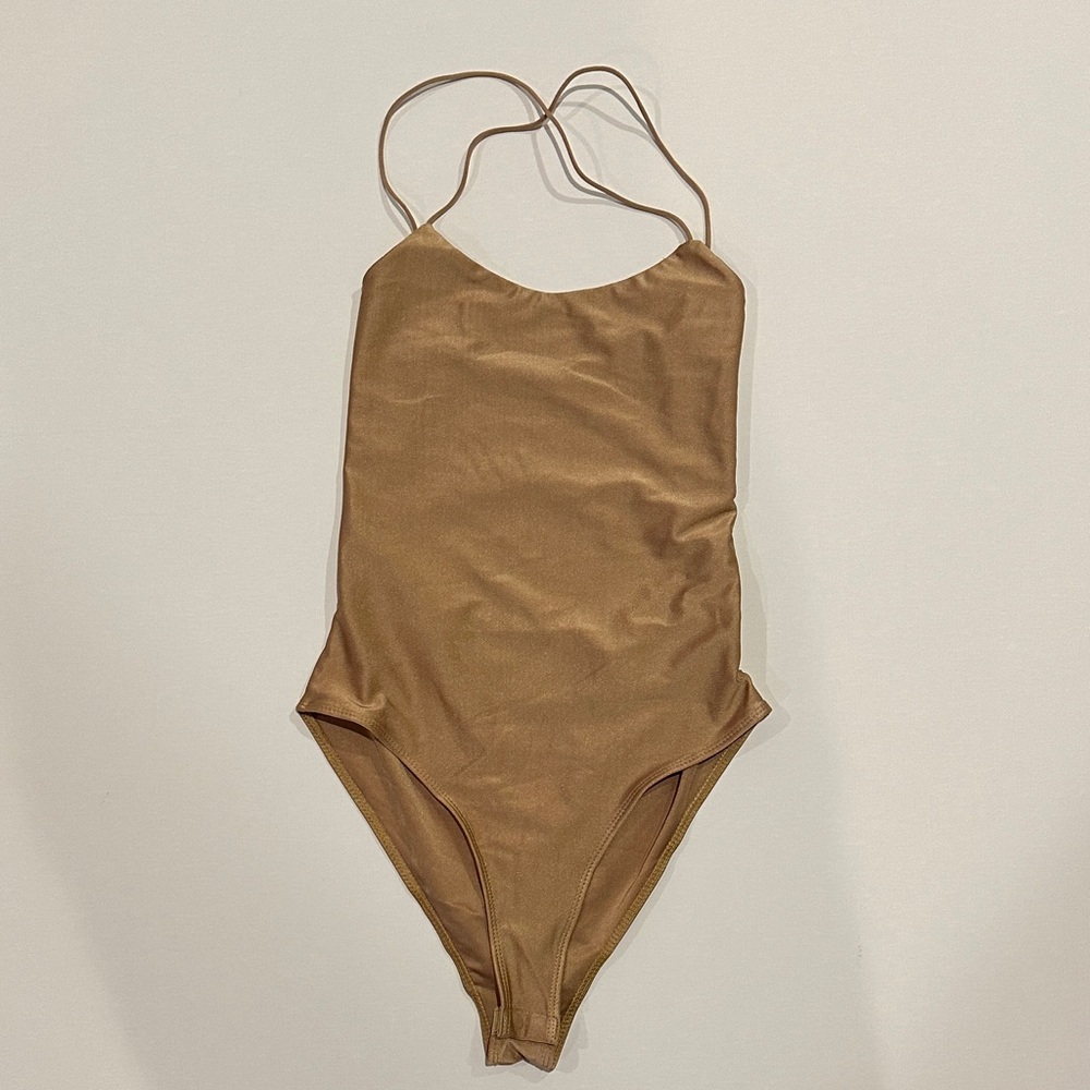 Gold Spaghetti Strap Bodysuit